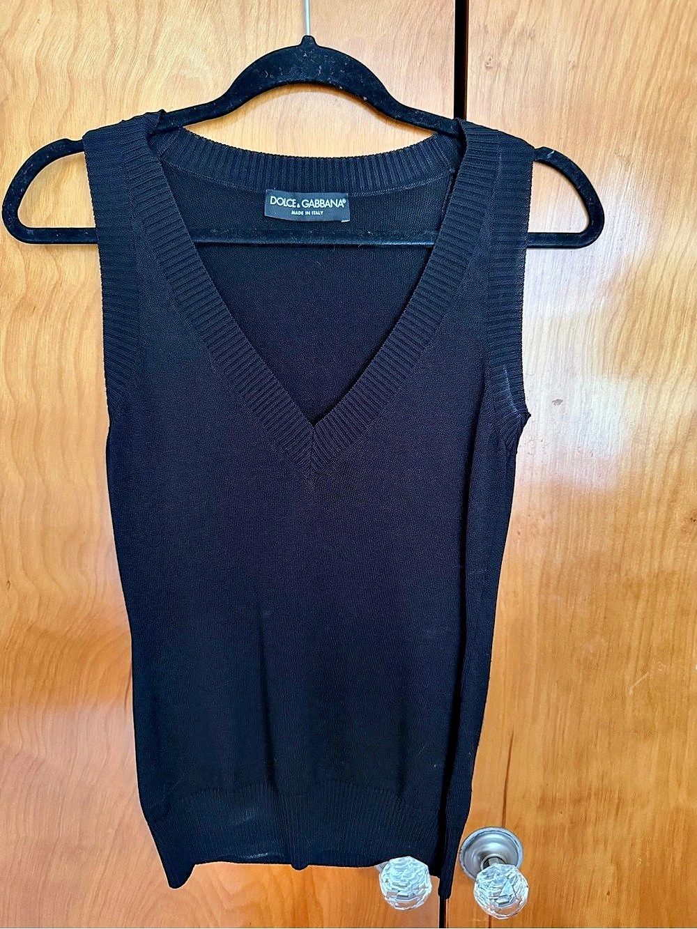 Dolce & Gabbana Black V-Neck Sweater Vest